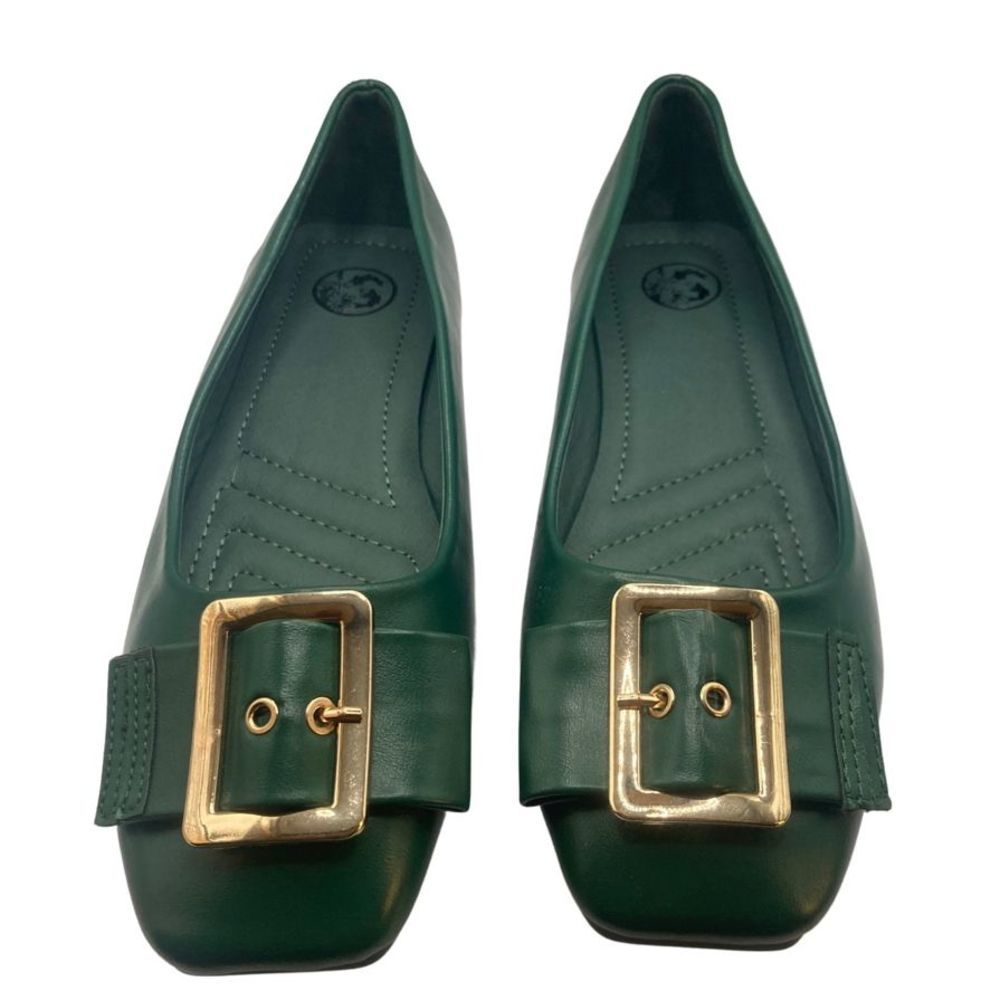 Green and gold flats